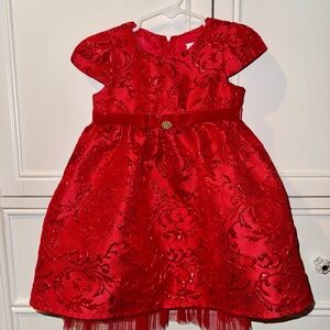 Red Formal Girls Holiday Dress 24m